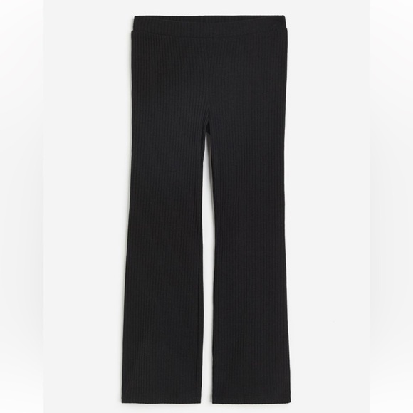 NWT H&M Kids Black Ribbed Leggings - Picture 1 of 4